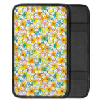 Colorful Frangipani Pattern Print Car Center Console Cover