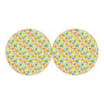 Colorful Frangipani Pattern Print Car Coasters