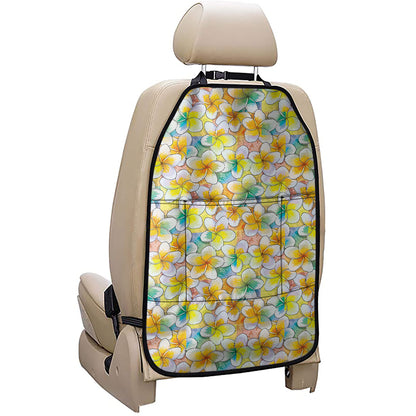 Colorful Frangipani Pattern Print Car Seat Organizers