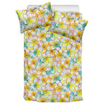 Colorful Frangipani Pattern Print Duvet Cover Bedding Set