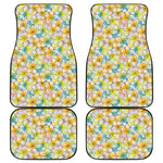 Colorful Frangipani Pattern Print Front and Back Car Floor Mats
