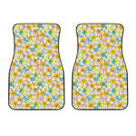 Colorful Frangipani Pattern Print Front Car Floor Mats