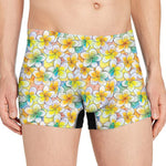Colorful Frangipani Pattern Print Men's Boxer Briefs