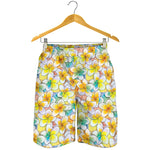 Colorful Frangipani Pattern Print Men's Shorts