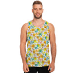 Colorful Frangipani Pattern Print Men's Tank Top