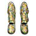 Colorful Frangipani Pattern Print Muay Thai Shin Guards