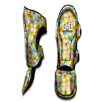 Colorful Frangipani Pattern Print Muay Thai Shin Guard