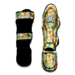 Colorful Frangipani Pattern Print Muay Thai Shin Guard
