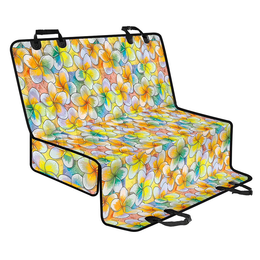 Colorful Frangipani Pattern Print Pet Car Back Seat Cover