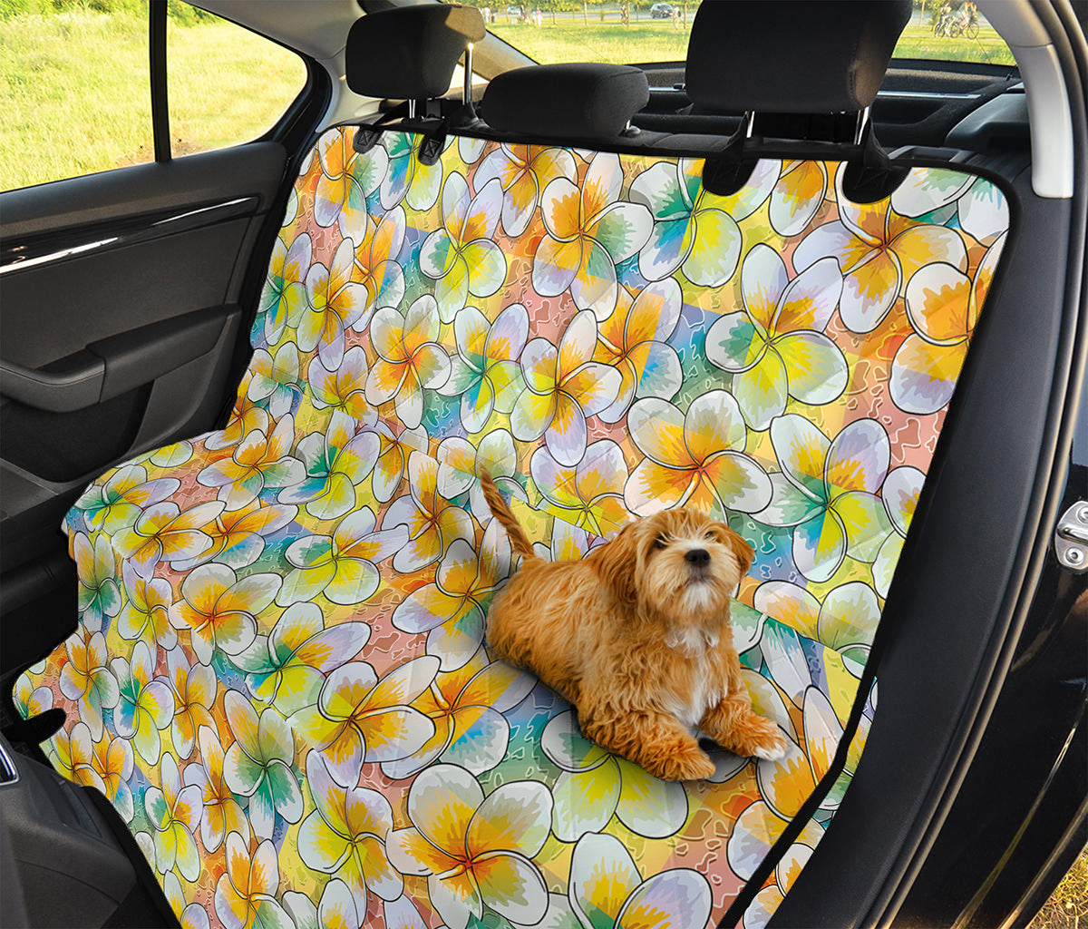 Colorful Frangipani Pattern Print Pet Car Back Seat Cover