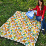 Colorful Frangipani Pattern Print Quilt
