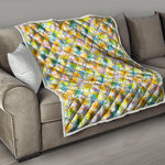 Colorful Frangipani Pattern Print Quilt