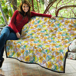 Colorful Frangipani Pattern Print Quilt