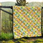 Colorful Frangipani Pattern Print Quilt