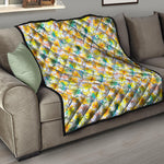 Colorful Frangipani Pattern Print Quilt