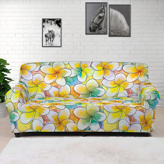 Colorful Frangipani Pattern Print Sofa Cover