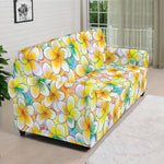 Colorful Frangipani Pattern Print Sofa Cover