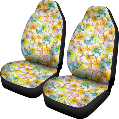 Colorful Frangipani Pattern Print Universal Fit Car Seat Covers