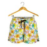 Colorful Frangipani Pattern Print Women's Shorts