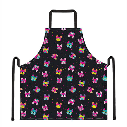 Colorful French Bulldog Print Apron