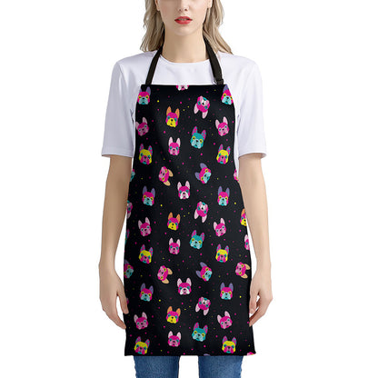 Colorful French Bulldog Print Apron