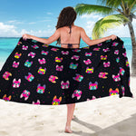 Colorful French Bulldog Print Beach Sarong Wrap