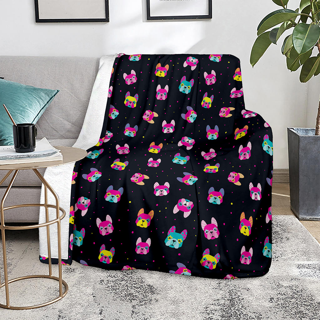 Colorful French Bulldog Print Blanket