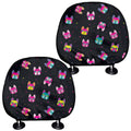 Colorful French Bulldog Print Car Headrest Covers