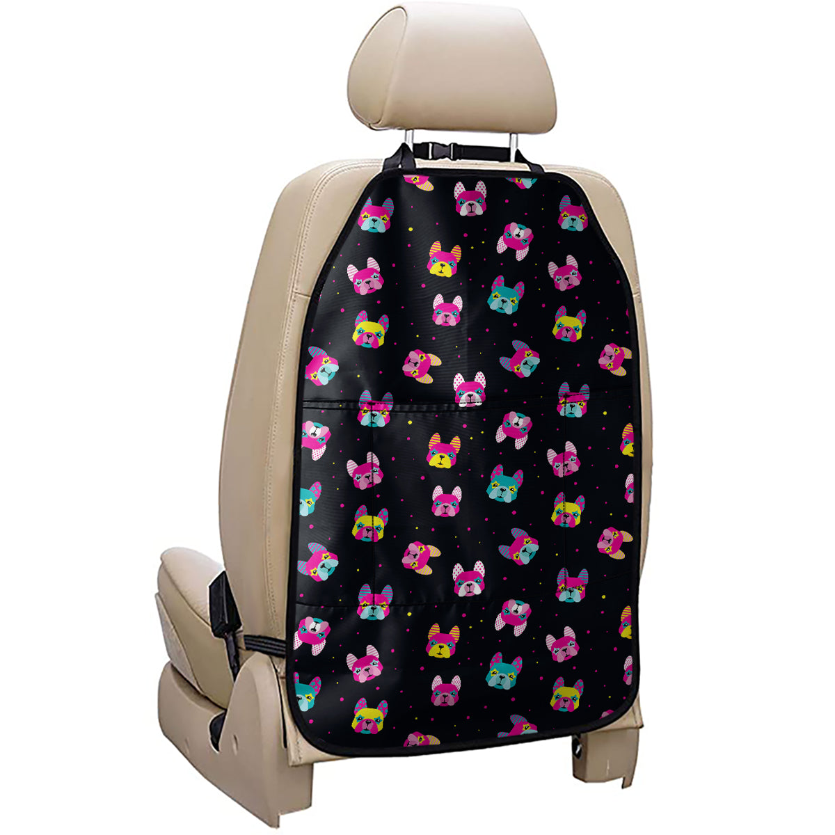 Colorful French Bulldog Print Car Seat Organizers