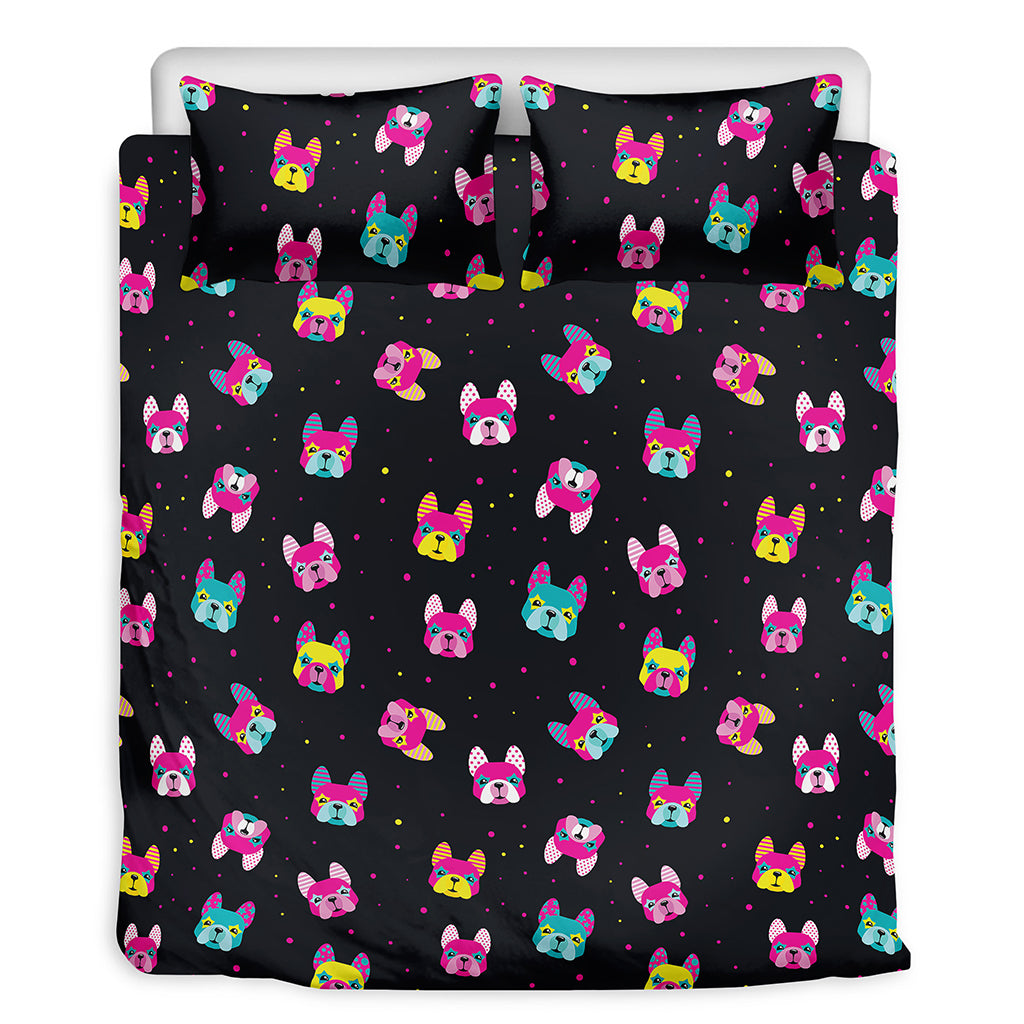 Colorful French Bulldog Print Duvet Cover Bedding Set