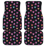 Colorful French Bulldog Print Front and Back Car Floor Mats