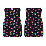 Colorful French Bulldog Print Front Car Floor Mats