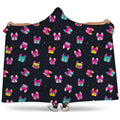 Colorful French Bulldog Print Hooded Blanket