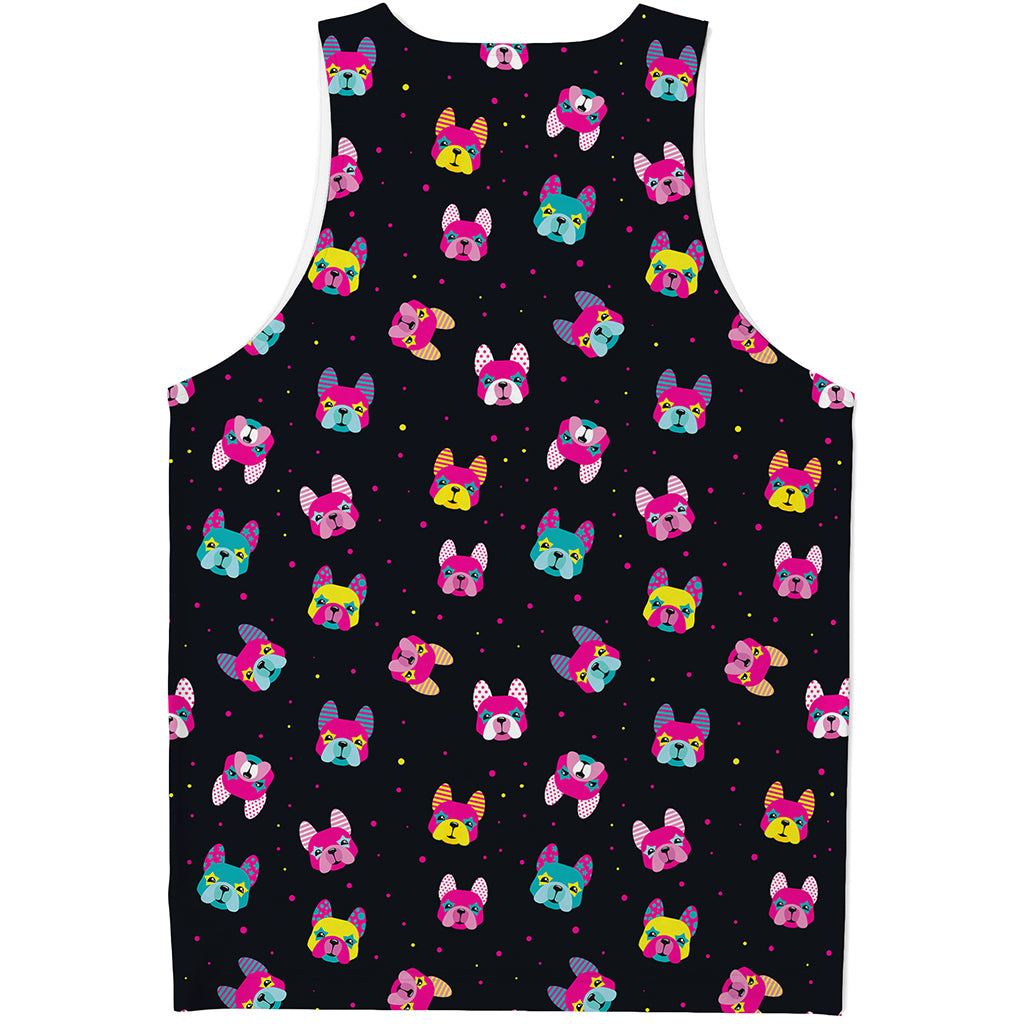 Colorful French Bulldog Print Men's Tank Top