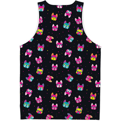 Colorful French Bulldog Print Men's Tank Top