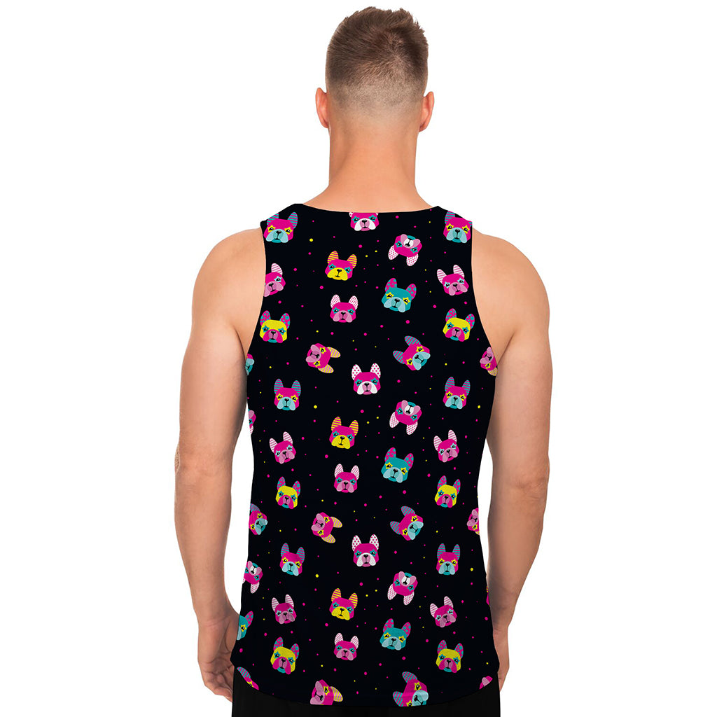 Colorful French Bulldog Print Men's Tank Top