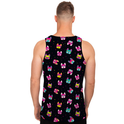 Colorful French Bulldog Print Men's Tank Top
