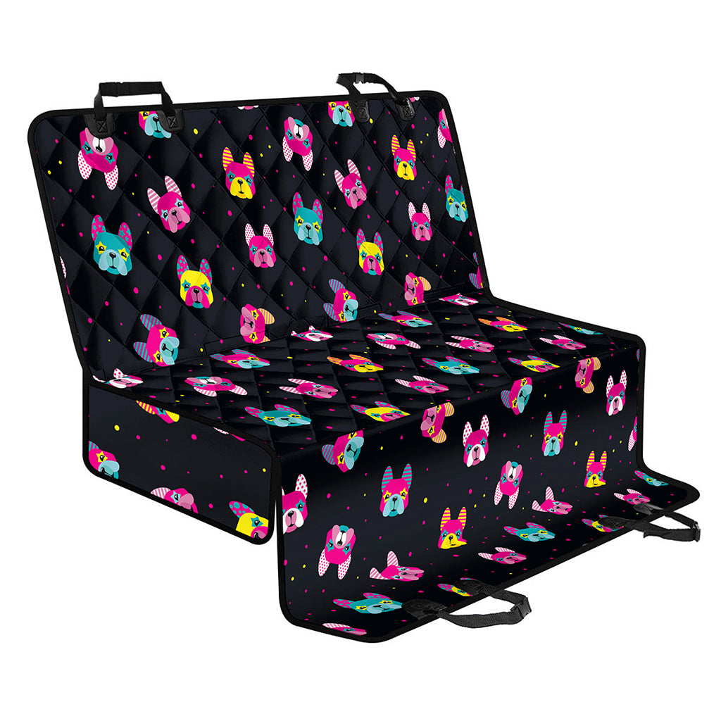 Colorful French Bulldog Print Pet Car Back Seat Cover