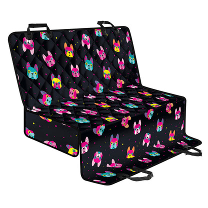 Colorful French Bulldog Print Pet Car Back Seat Cover