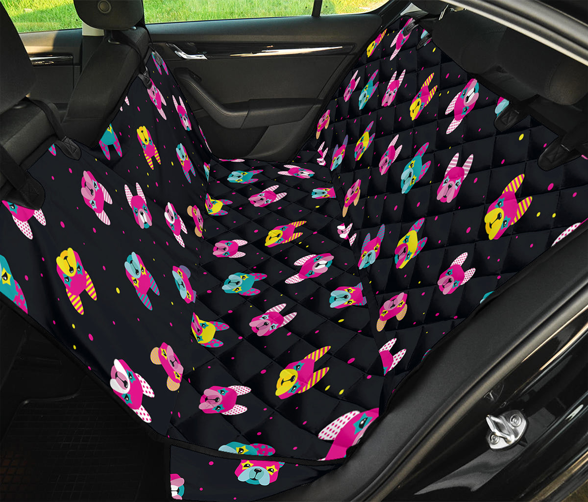Colorful French Bulldog Print Pet Car Back Seat Cover