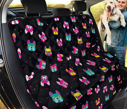 Colorful French Bulldog Print Pet Car Back Seat Cover