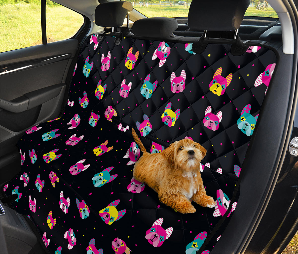 Colorful French Bulldog Print Pet Car Back Seat Cover