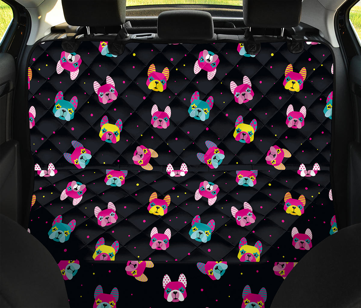 Colorful French Bulldog Print Pet Car Back Seat Cover