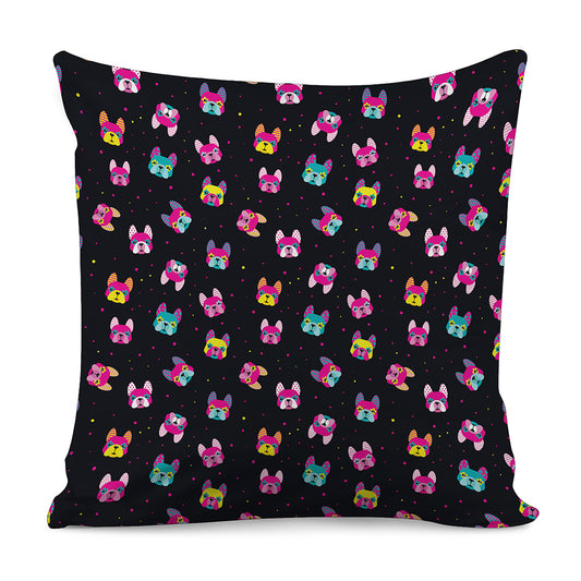Colorful French Bulldog Print Pillow Cover
