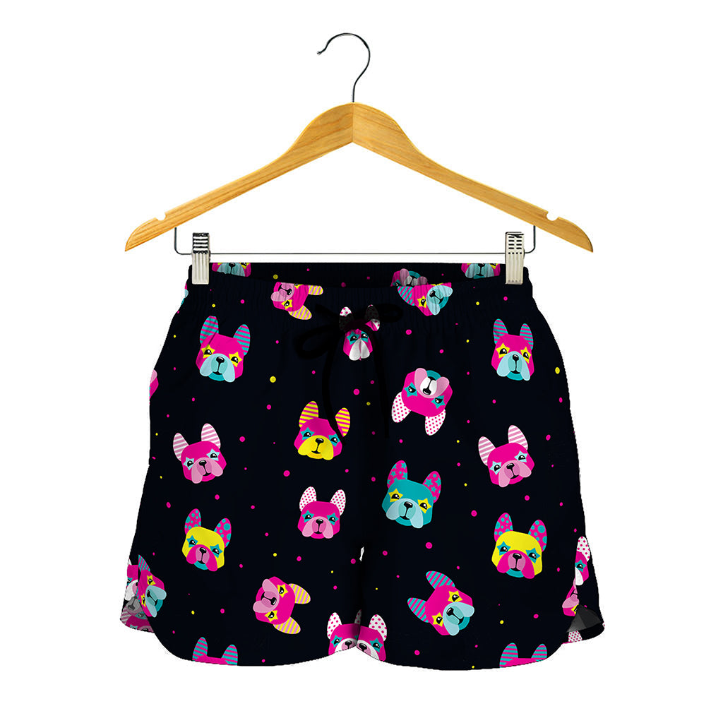 Colorful French Bulldog Print Women's Shorts