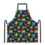 Colorful Frog Pattern Print Apron