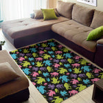 Colorful Frog Pattern Print Area Rug