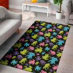 Colorful Frog Pattern Print Area Rug