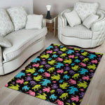 Colorful Frog Pattern Print Area Rug