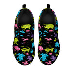 Colorful Frog Pattern Print Black Sneakers